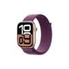 Apple Watch Series 10 GPS + Cellular 42mm - Rose Gold Aluminium Case with Plum Sport Loop